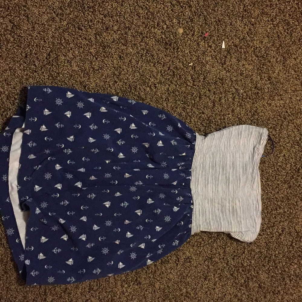 Navy blue strapless dress